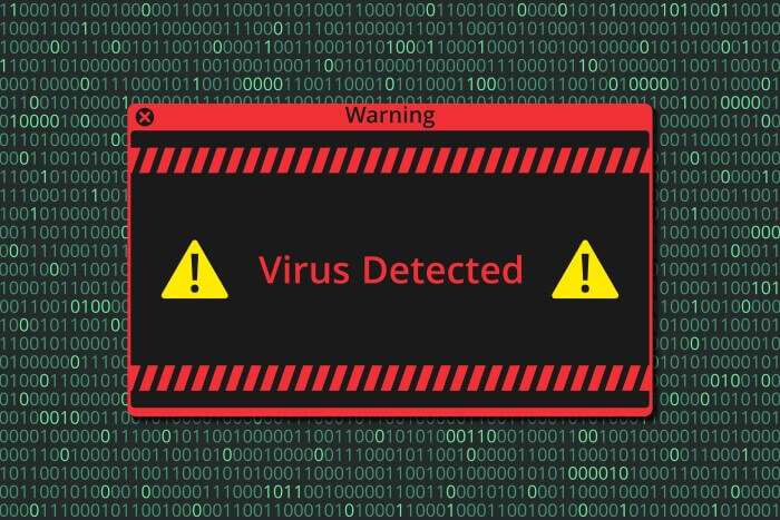 tela apresentando falsa detecção de vírus
