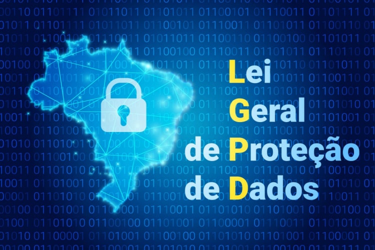 Imagem mostra o mapa do Brasil com os dizeres "Lei Geral da Proteção de Dados"